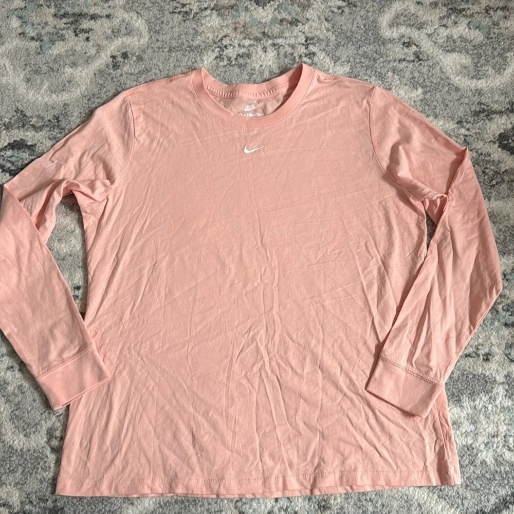 Nike Long Sleeve Tee With Embroidered Nike Logo